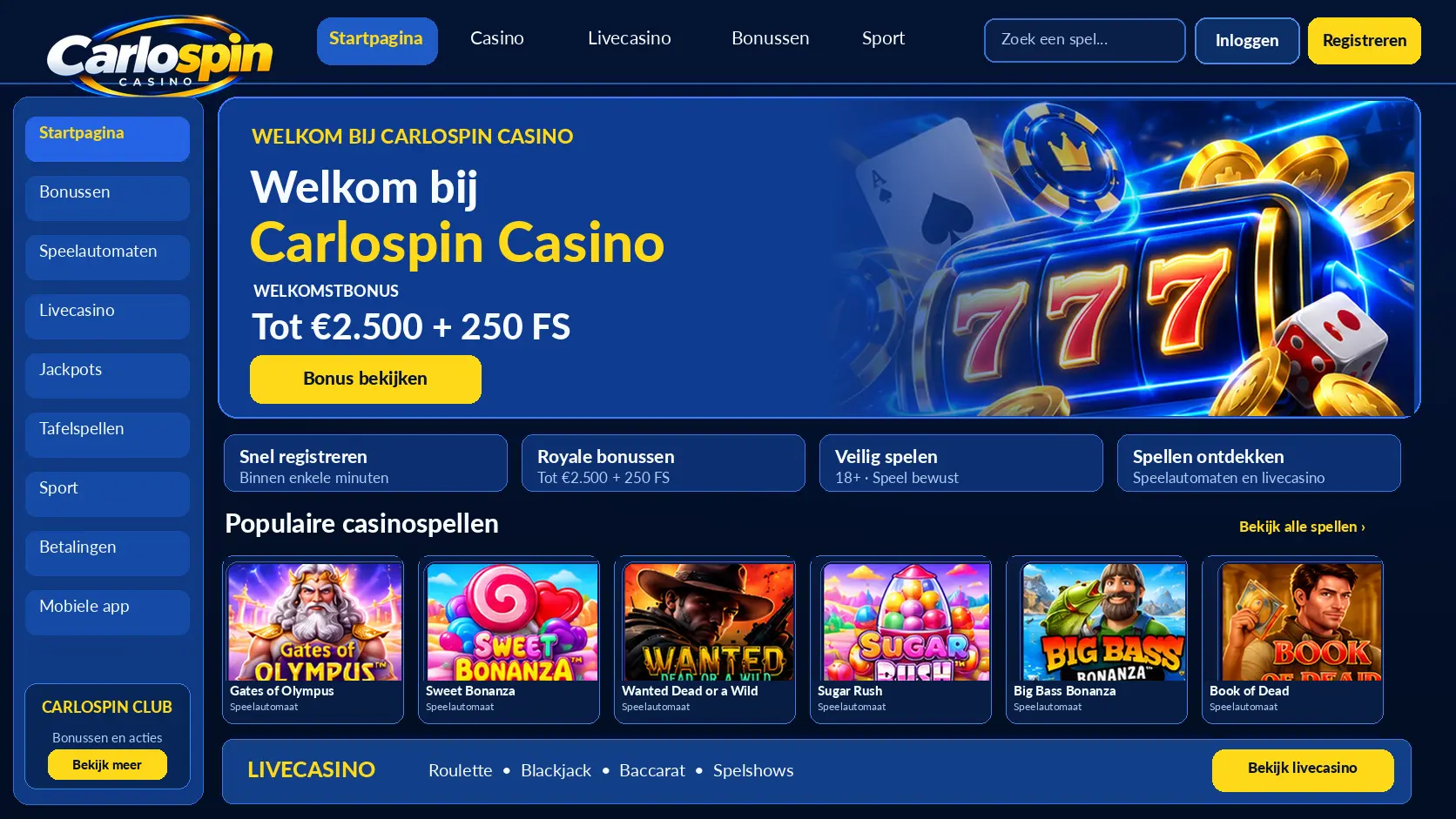 Carlospin Casino Overzicht: Games, Bonus en Opnames image 1