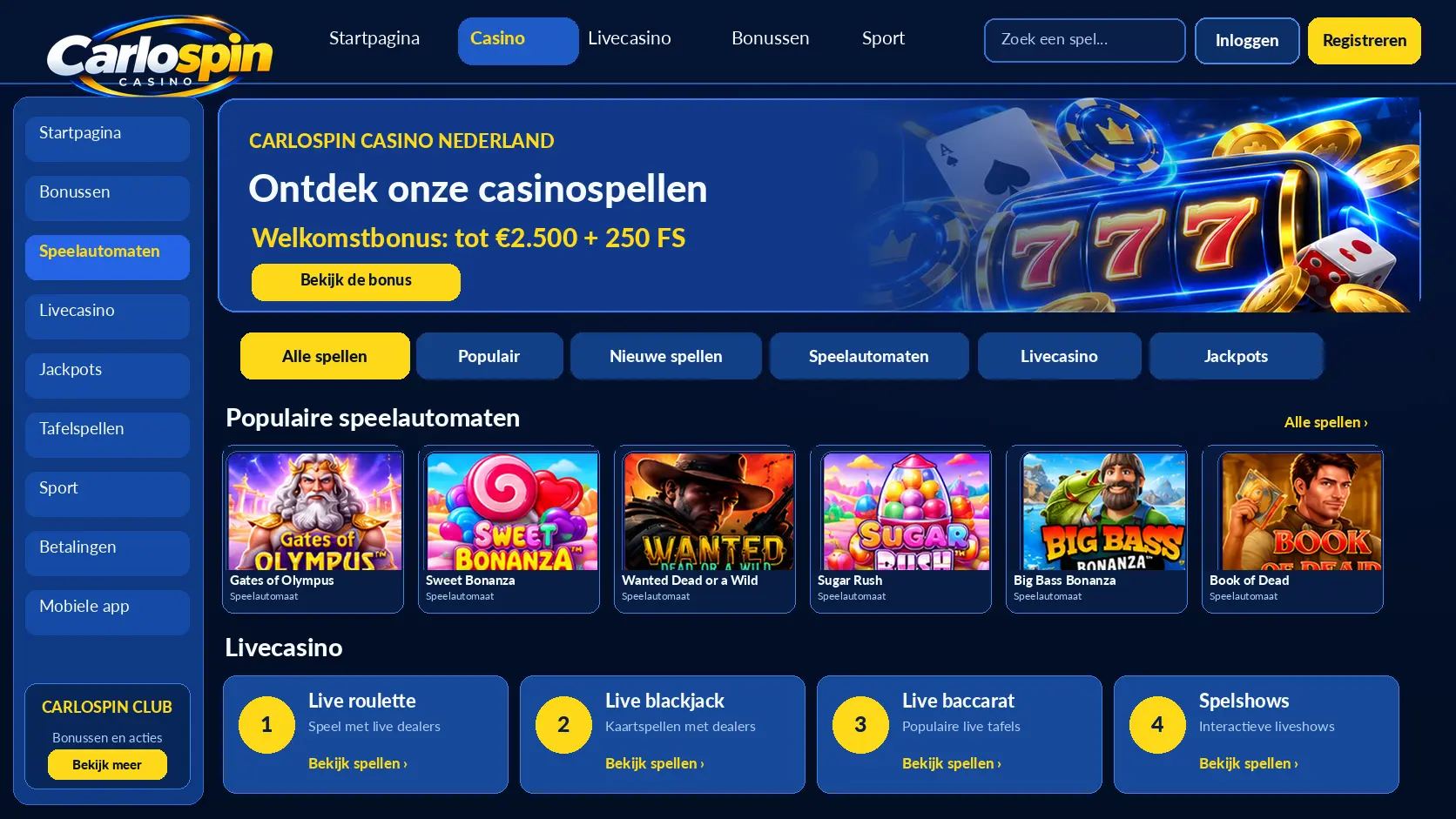 Carlospin Casino Overzicht: Games, Bonus en Opnames image 3